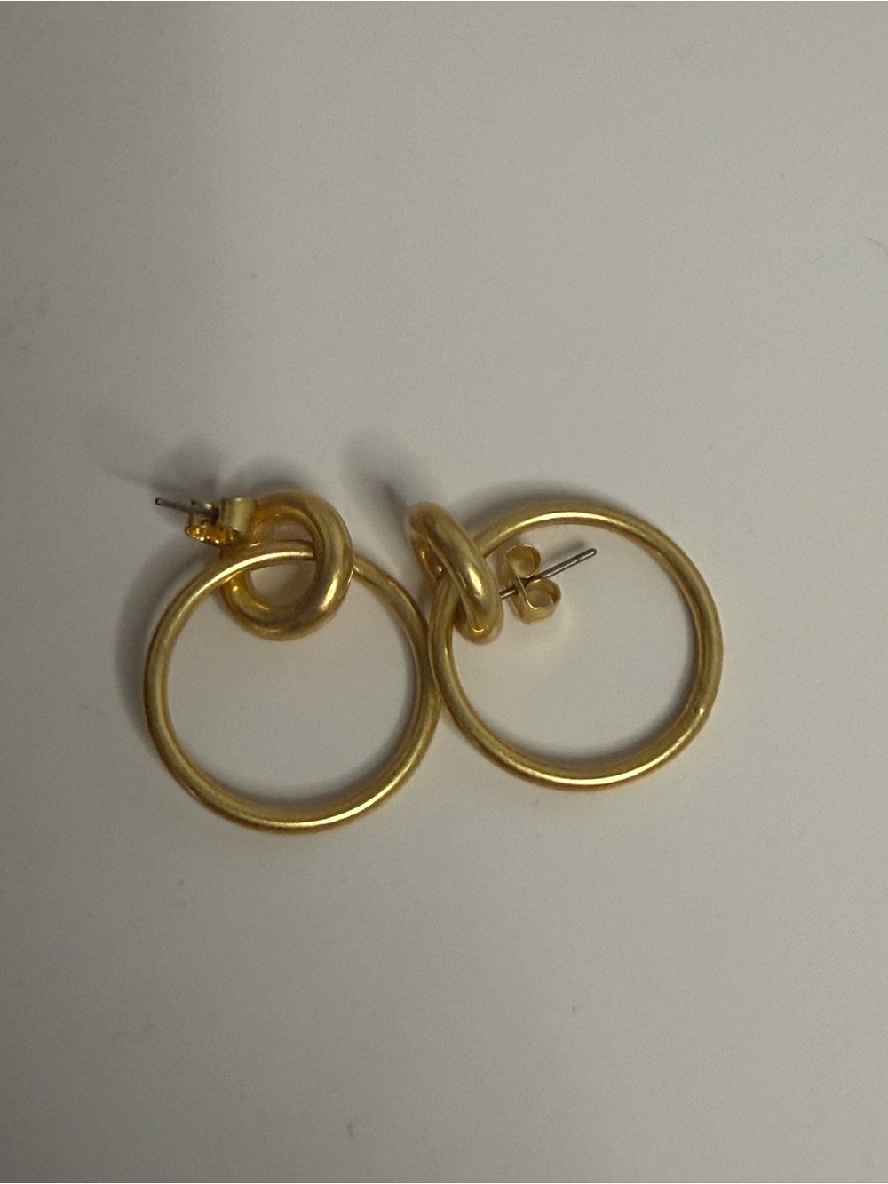 Nordstrom Gold Knot Double Hoop Stud Earrings